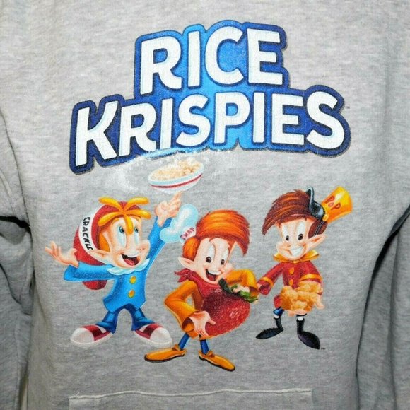 Kelloggs Rice Krispies Cereal Mascot Snap Crackle Pop Womens S Gray Hoodie - Picture 3 of 7